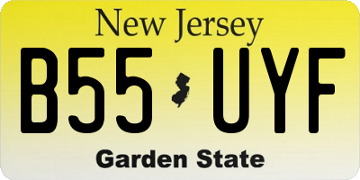 NJ license plate B55UYF