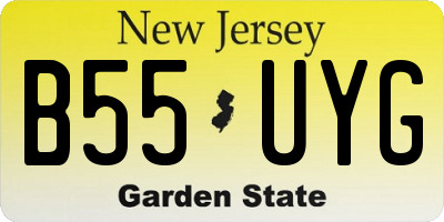 NJ license plate B55UYG