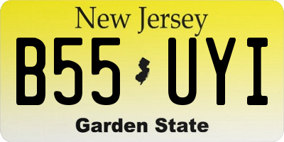 NJ license plate B55UYI