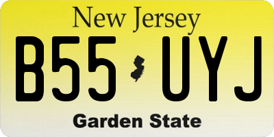 NJ license plate B55UYJ