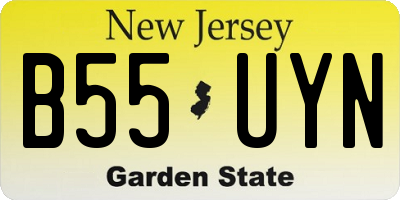 NJ license plate B55UYN