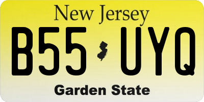 NJ license plate B55UYQ