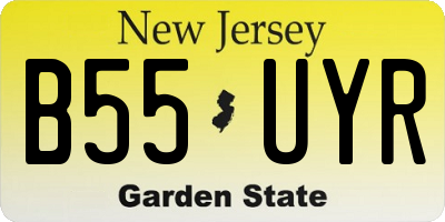 NJ license plate B55UYR