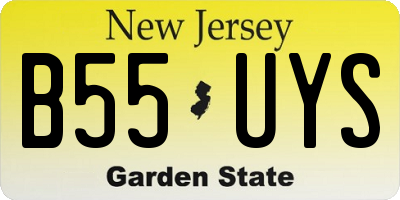 NJ license plate B55UYS