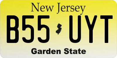 NJ license plate B55UYT