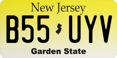NJ license plate B55UYV