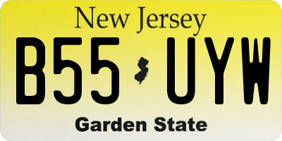 NJ license plate B55UYW