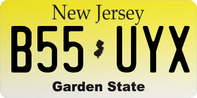 NJ license plate B55UYX