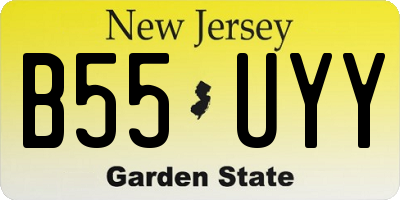 NJ license plate B55UYY