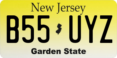 NJ license plate B55UYZ