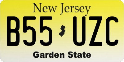 NJ license plate B55UZC