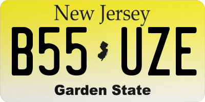 NJ license plate B55UZE