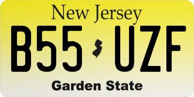 NJ license plate B55UZF