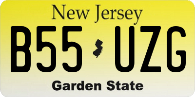 NJ license plate B55UZG