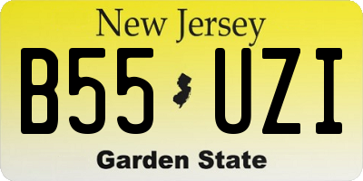 NJ license plate B55UZI