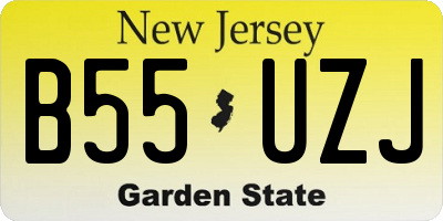 NJ license plate B55UZJ