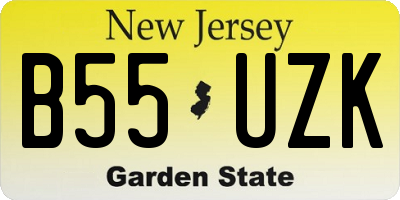 NJ license plate B55UZK