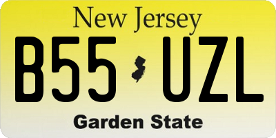 NJ license plate B55UZL