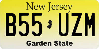 NJ license plate B55UZM