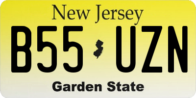 NJ license plate B55UZN