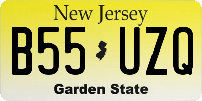 NJ license plate B55UZQ