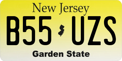 NJ license plate B55UZS