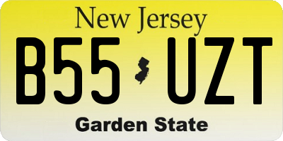 NJ license plate B55UZT