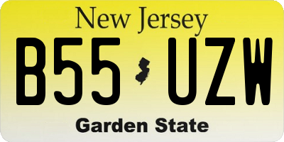 NJ license plate B55UZW