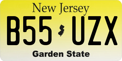 NJ license plate B55UZX