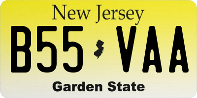 NJ license plate B55VAA