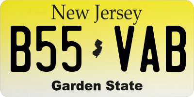 NJ license plate B55VAB