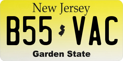 NJ license plate B55VAC