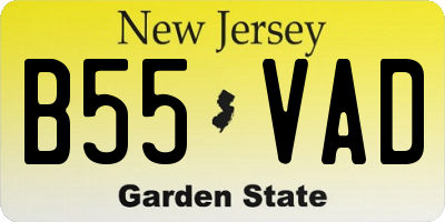 NJ license plate B55VAD