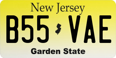 NJ license plate B55VAE
