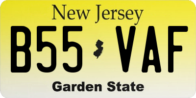 NJ license plate B55VAF