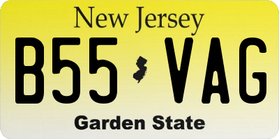NJ license plate B55VAG