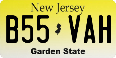 NJ license plate B55VAH