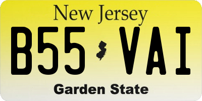 NJ license plate B55VAI