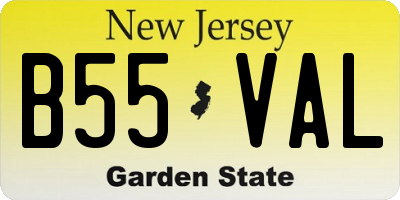 NJ license plate B55VAL