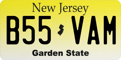 NJ license plate B55VAM