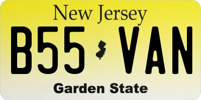 NJ license plate B55VAN