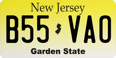 NJ license plate B55VAO