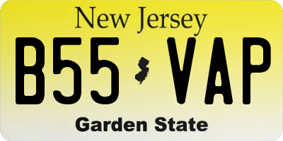 NJ license plate B55VAP