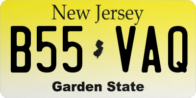 NJ license plate B55VAQ