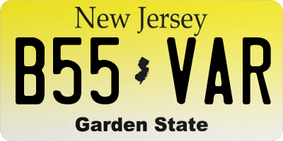 NJ license plate B55VAR