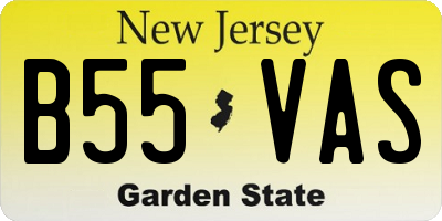 NJ license plate B55VAS
