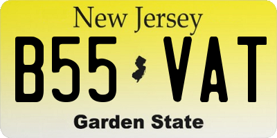 NJ license plate B55VAT
