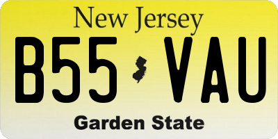 NJ license plate B55VAU