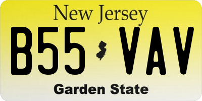 NJ license plate B55VAV
