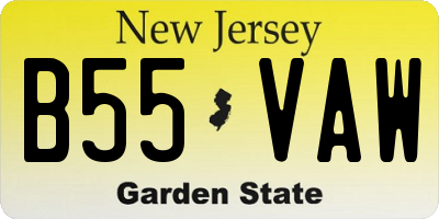 NJ license plate B55VAW